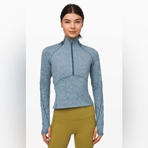 Lululemon Alway Alert 1/2 Zip in Heathers Petrol Blue
